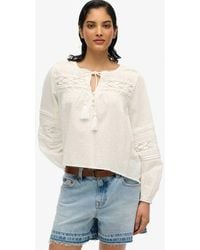 Superdry - & Co Ibiza Lace Blouse - Lyst