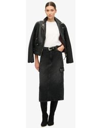 Superdry - Denim Cargo Pocket Midi Skirt - Lyst