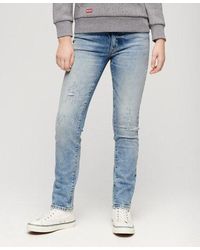 Superdry - Slimfit Jeans Met Middelhoge Taille - Lyst