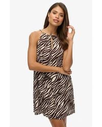 Superdry - Zebra Print Beach Cami Mini Dress - Lyst