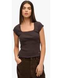 Superdry - Essential Square Neck Short Sleeve T-Shirt - Lyst
