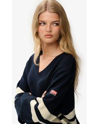 Superdry - & Co Oversized Striped V-neck Jumper - Lyst