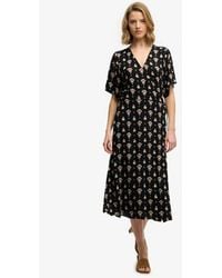 Superdry - & Co Printed Wrap Midi Dress - Lyst