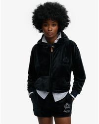 Superdry - & Co Country Club Velour Zip Hoodie - Lyst