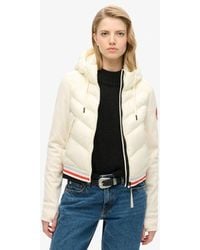 Superdry - Storm Fuji Hybrid Bomberjack Met Capuchon - Lyst