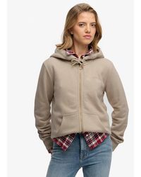Superdry - & Co Essential Logo Zip Hoodie Half Brushed - Lyst