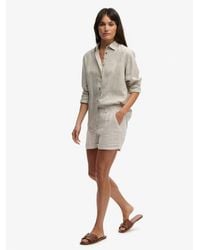 Superdry - Linnen Shorts Met Middelhoge Taille - Lyst