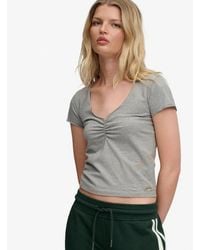 Superdry - & Co Athletic Essentials Gathered Short Sleeve Top - Lyst