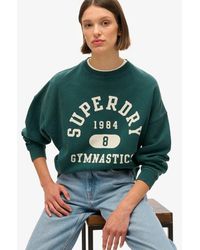 Superdry - & Co Athletic Essentials Oversized Printed Crew Neck Sweatshirt - Lyst
