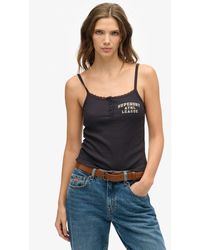 Superdry - & Co Athletic Essentials Graphic Button Cami Top - Lyst