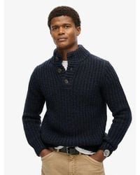 Superdry - Chunky Knit Henley Jumper - Lyst