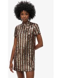Superdry - & Co Sequin T-shirt Mini Dress - Lyst