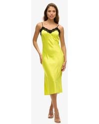 Superdry - & Co Lace Satin Midi Dress - Lyst