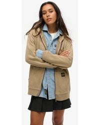 Superdry - Sweat à capuche zippé overtaille décontracté à surpiqûres - Lyst