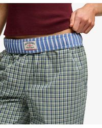 Superdry - & Co Mini Check Cotton Trousers - Lyst