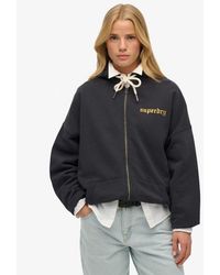 Superdry - & Co Old School Tattoo Oversized Zip Hoodie - Lyst