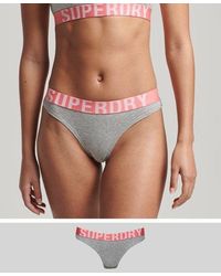 Superdry - Organic Cotton Large Logo Bikini Briefs - Lyst