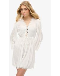 Superdry - Robe courte à col en v ibiza - Lyst