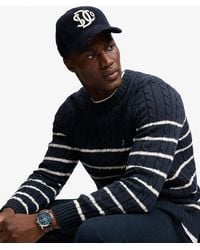Superdry - & Co Cotton Stripe Cable Jumper - Lyst