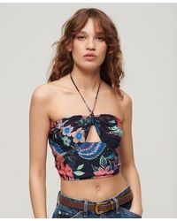 Superdry - Crop Cut Out Woven Top - Lyst