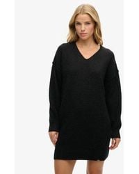 Superdry - V Neck Knit Jumper Dress - Lyst