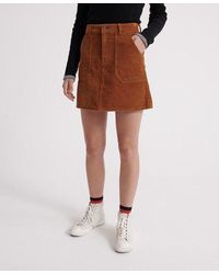Superdry Womens A-Line Midi Cord Skirt