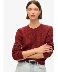 Superdry - Fitted Cable Crew Neck Jumper - Lyst