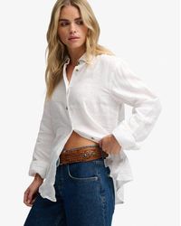 Superdry - & Co Premium Linen Button Down Slim Shirt - Lyst