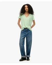Superdry - & Co Slub Embroidered V-neck T-shirt - Lyst