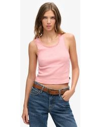 Superdry - & Co Athletic Essentials Vintage Lace Trim Vest Top - Lyst