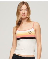 Superdry - Ladies Slim Fit Striped Athletic Essentials Branded Cami Top - Lyst