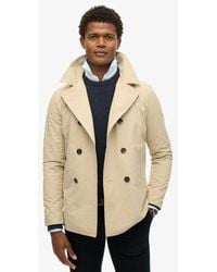 Superdry - Lightweight The Merchant Store Twill Pea Coat - Lyst