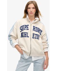 Superdry - & Co Side Striped Athletic Essentials Applique Loose Zip Track Top - Lyst