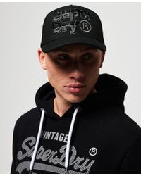 Superdry Gorra con logo Mega - Negro