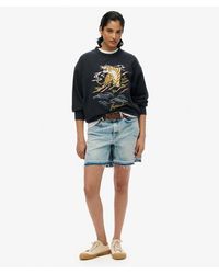 Superdry - & Co Suika Embroidered Loose Crew Sweatshirt - Lyst
