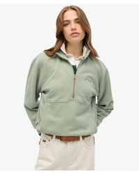 Superdry - Essential Logo Oversized Half Zip Sweatshirt - Lyst