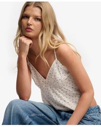 Superdry - Femme Top À Bretelles Imprimé Taille - Lyst