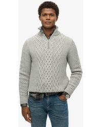 Superdry - & Co Jacob Cable Knit Half Zip Jumper - Lyst