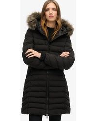 Superdry - & Co Slim Fit Fuji Faux Fur Hood Mid Length - Lyst