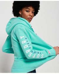 Superdry - Track & Field Zip Hoodie City Mint - Lyst