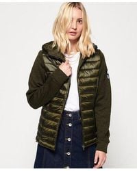 Superdry - Sd Storm Hybrid Zip Hoodie Khaki/Khaki Grit - Lyst