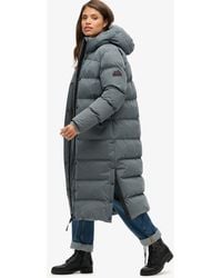 Superdry - & Co Microfibre Long Puffer Coat - Lyst