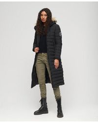 Superdry - Quilted Fuji Hooded Longline Puffer Coat - Lyst