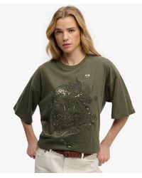 Superdry - Tattoo Embellished Oversized T-Shirt - Lyst