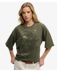 Superdry - Tattoo Embellished Oversized T-Shirt - Lyst