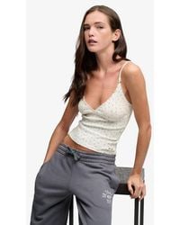 Superdry - & Co Athletic Essentials Printed Pointelle Cami Top - Lyst