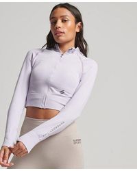 Superdry - Sport Seamless Zip Through Mid Layer Top - Lyst