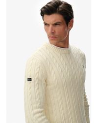 Superdry - & Co Cotton Cable Knit Crew Jumper - Lyst