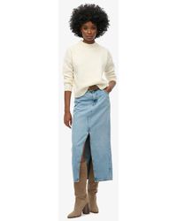Superdry - & Co Denim Split Maxi Skirt - Lyst