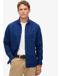 Superdry - Classic The Merchant Store Linen Blend Overshirt - Lyst